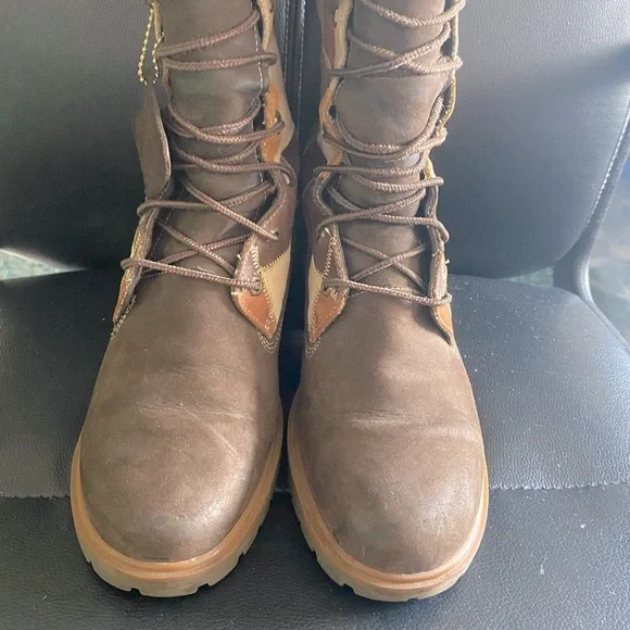 Timberland Patchwork Knee-High Leather Boots Size 11 - Picture 5 of 16